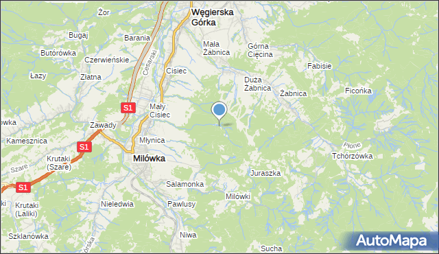 mapa Tynianka, Tynianka na mapie Targeo